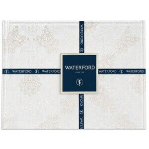 Waterford Placemats Luxury Starling Silver White Gold Holiday 13x19 Set Of 4
